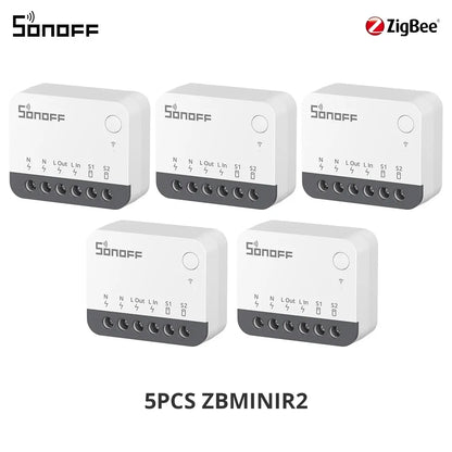SONOFF ZBMINIR2 Extreme Zigbee Smart Switch Detach Relay Externer Schalter Fernbedienung über eWeLink, kompatibel mit Zigbee Hub
