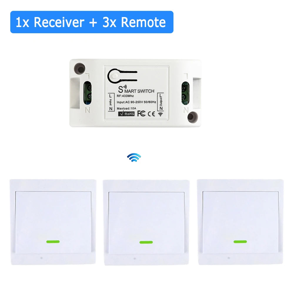 CENFAYA 433 Mhz Drahtlose Fernbedienung Lichtschalter AC 110 V 230 V 220 V Empfänger Modul 1 2 3 Gang Wand Panel Sender EIN/AUS.