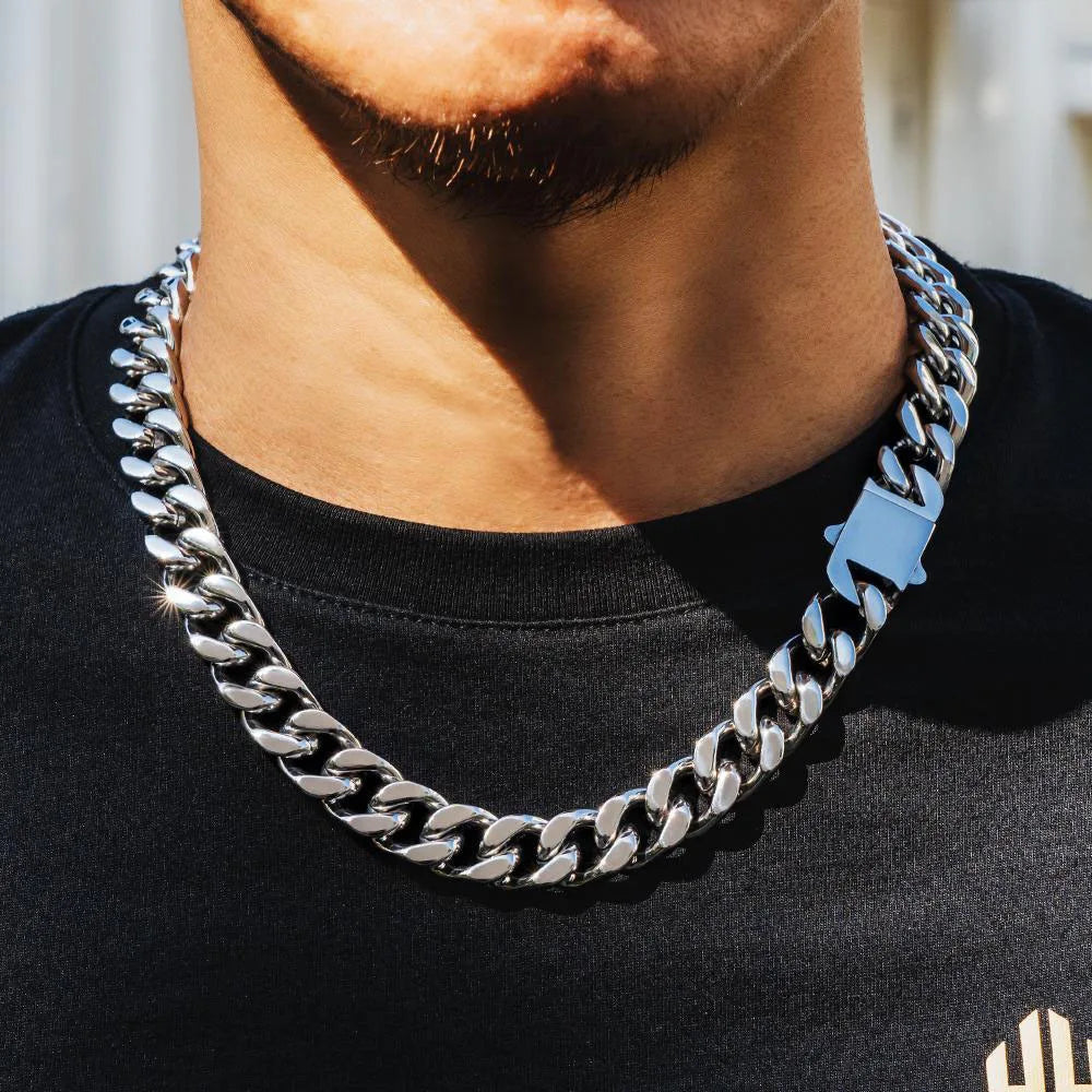 316 Stainless Steel Plated 18k Gold Fashion 8.10.12mm Encrypted Cuban Chain Miami Rap Hip Hop Men's Bracelet Accessory