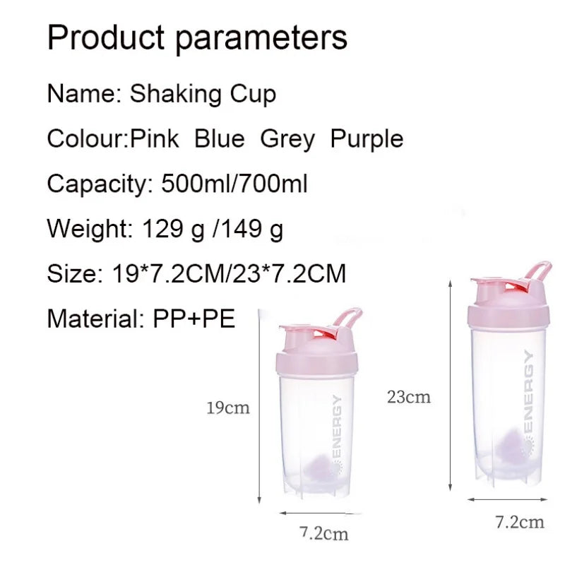 Summer Large-capacity Shaker Cup Outdoor Fitness Milkshake Cup Student Sports Portable Stirring Ball Shock-resistant with Scale.