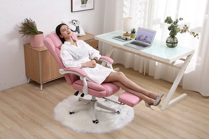 Elektrischer bequemer Bürostuhl, rosa, für Mädchen und Erwachsene, günstiger Liegestuhl, ergonomischer Sessel, Cadeira De Escritorio-Möbel