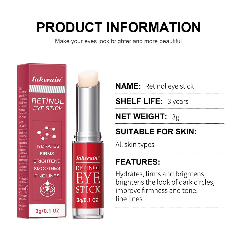 Retinol Eye Cream Lightening Dark Circles Firming Skin Instant Eye Repair Serum Stick for women Women Eyes Care.