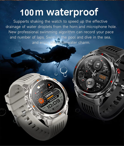 2025 New Military T-Rex 3 GPS Sports SmartWatch Compass Altimeter IP69K Waterproof Battery Call heart rate Fitness Bracelet Men.