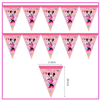 Disney Minnie Mouse Birthday Party Decoration Pink Minnie Paper Cups Plates Napkin Tablecloth Tableware Balloosn Baby Shower Kid.