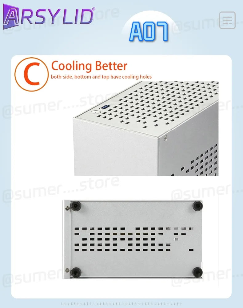 All Aluminum 2.0mm HTPC Mini ITX A4 Chassis Game Computer Support Graphics Card RTX2070 I5 Discrete Display Case K39 A07 A39.