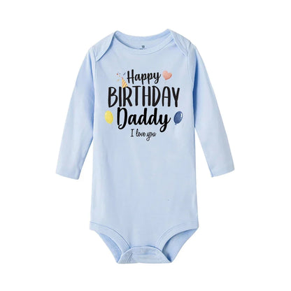 Baby-Strampler „Happy Birthday To The Dad“-Aufdruck, Säuglings-Body für Jungen und Mädchen, Kleidung für Papa, Geburtstagsgeschenk, Overall, Kleinkind-Outfits