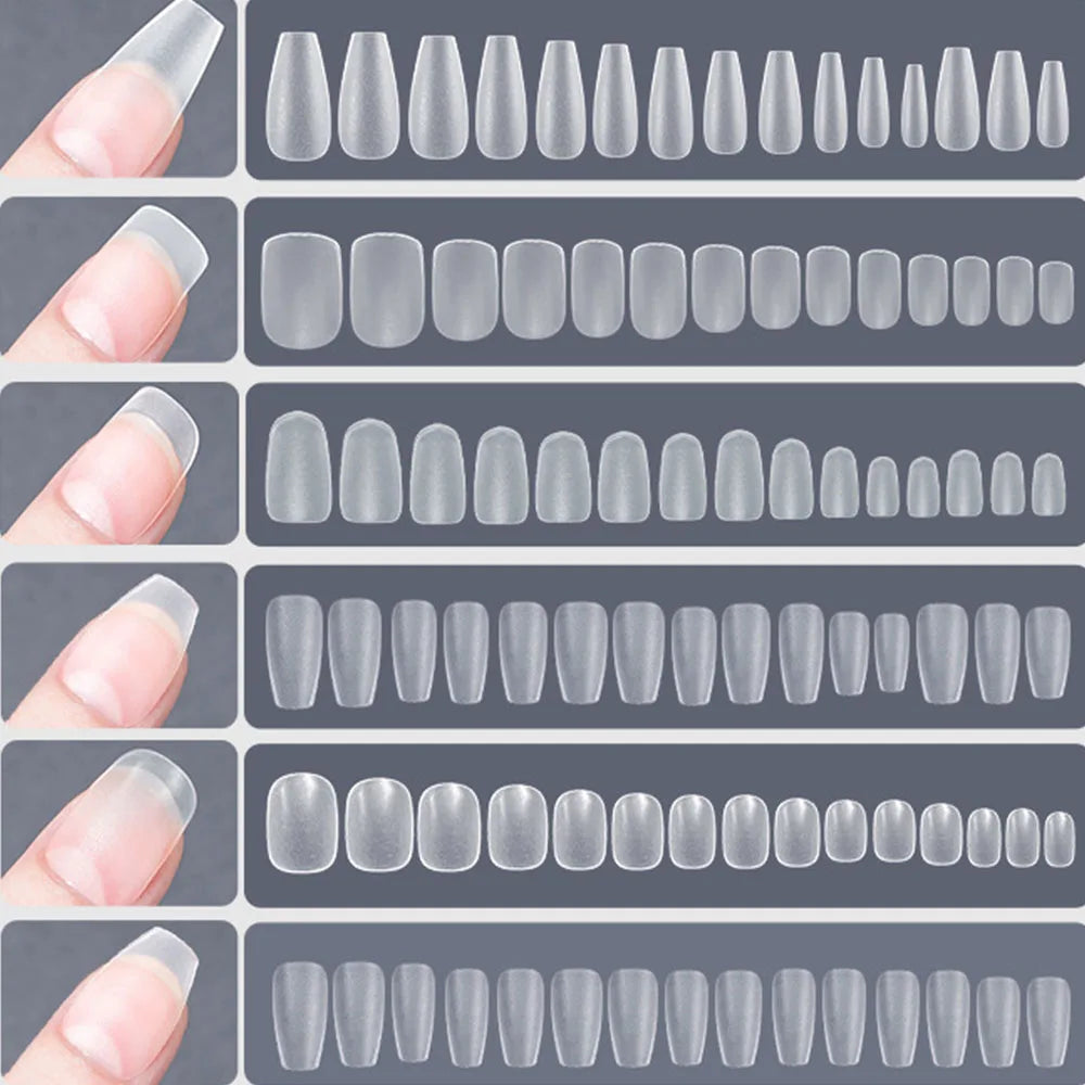 120pcs/bag Matte Press On Nail Tips Soft Full Cover False Nails Oval Almond Sculpted Fake Nail.