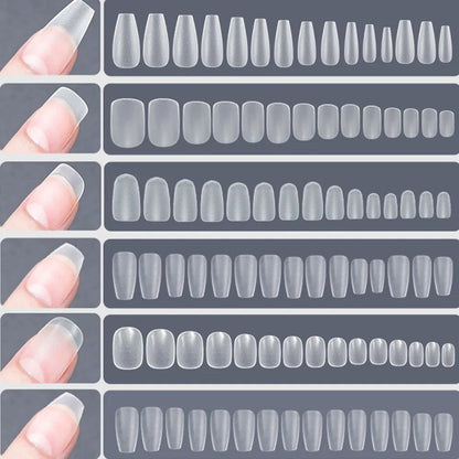120pcs/bag Matte Press On Nail Tips Soft Full Cover False Nails Oval Almond Sculpted Fake Nail.
