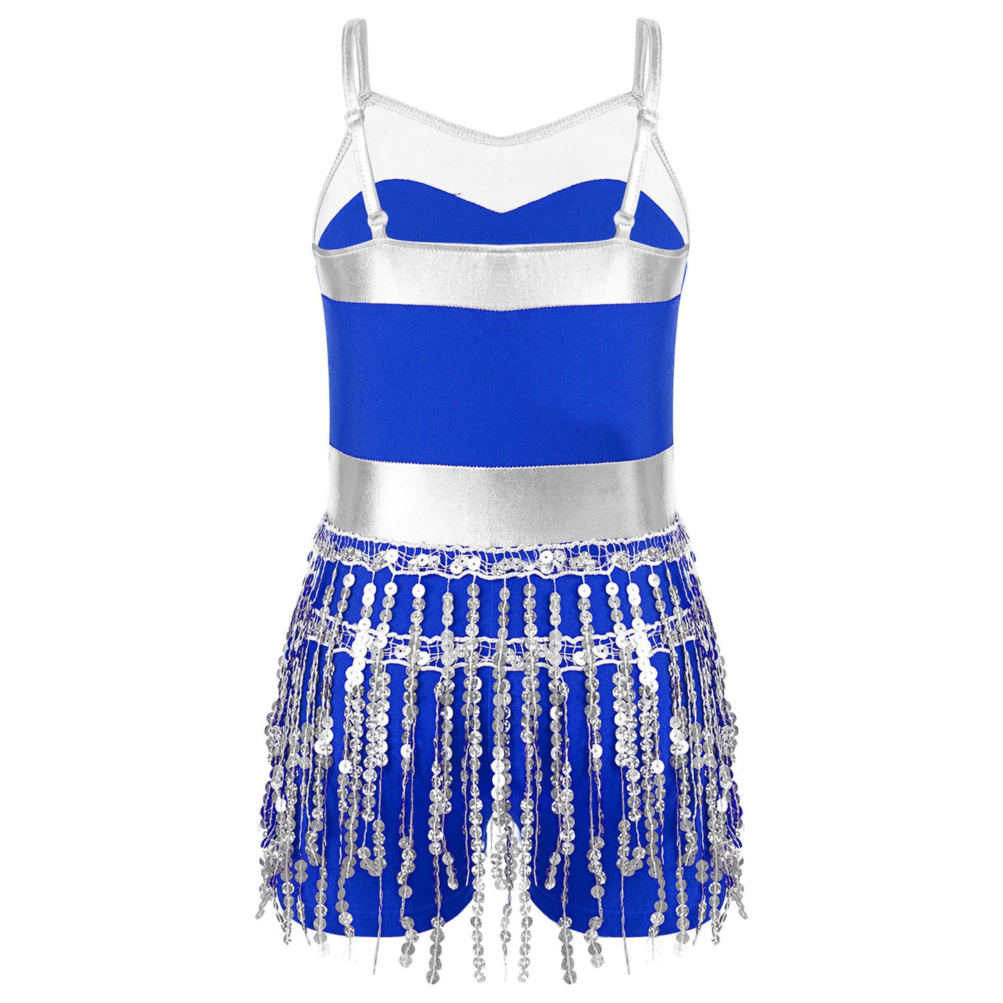 Kinder Mädchen Latin Tanz Kostüm Jazz Samba Cha-Cha Eiskunstlauf Trikot Kleid glänzende Pailletten Quaste Bodysuit für Bühnen performance.