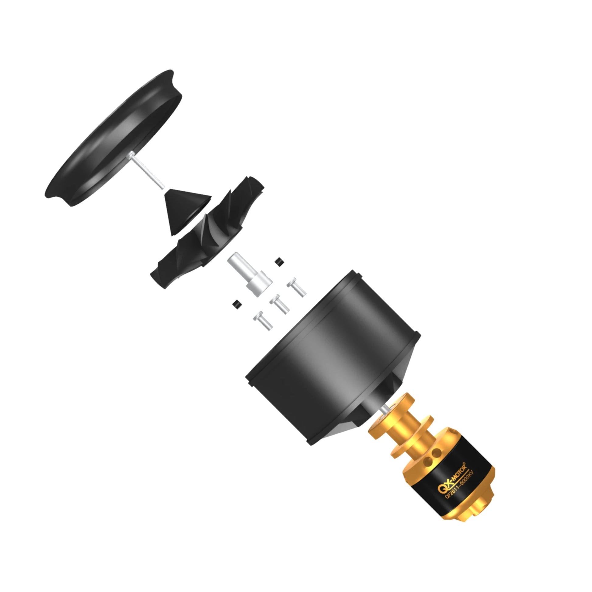 QX-MOTOR 50mm EDF Ducted fan 12 blades CW CCW QF2611 3300/4000/4600/5000KV Brushless motor For FMS freewing RC toy.