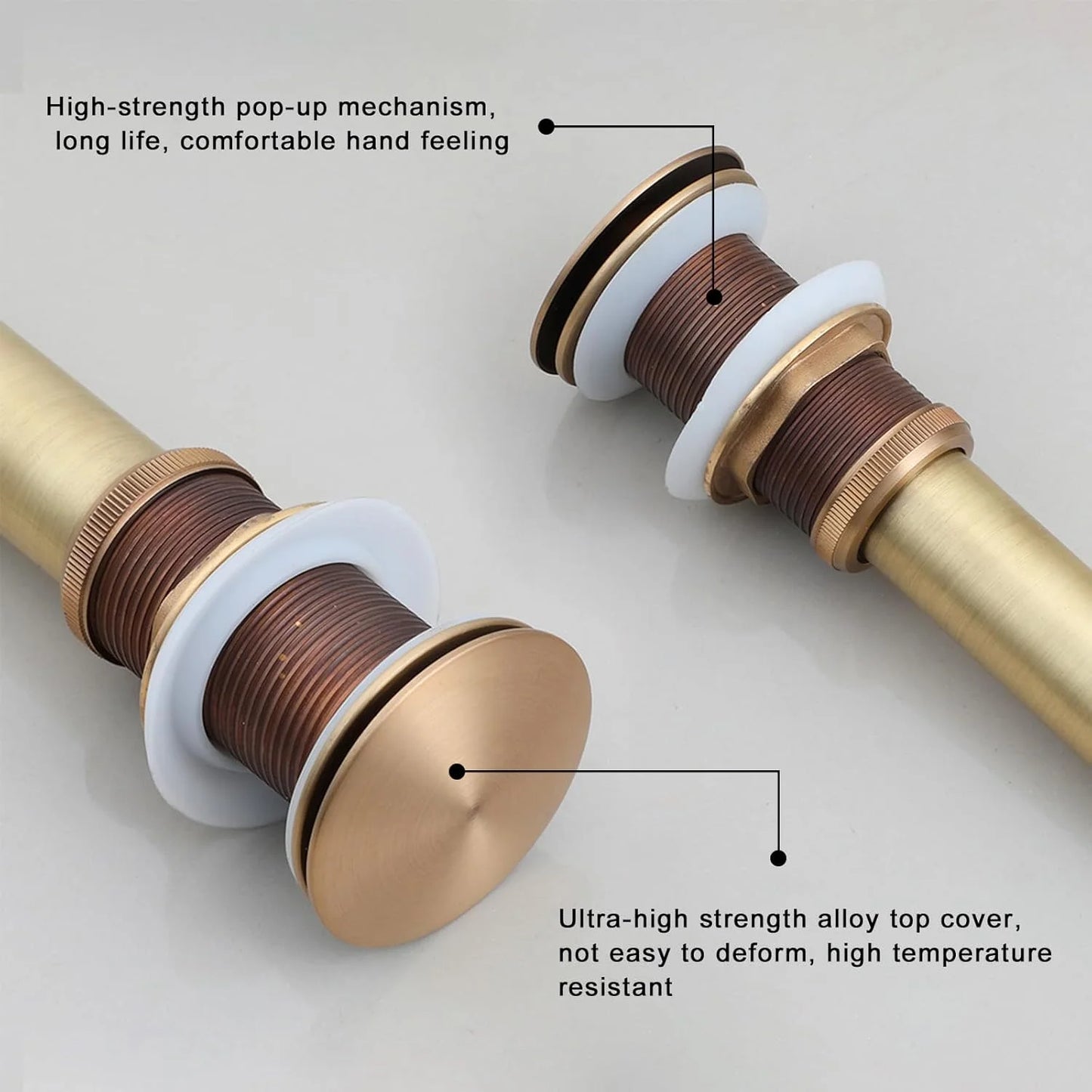 JIENI Art Keramik-Badezimmer-Waschbecken-Set, ovales Waschbecken, antikes Messing, Bambus-Wasserhahn, Pop-Up-Abfluss-Kombination, hochwertige Waschbecken aus Porzellan