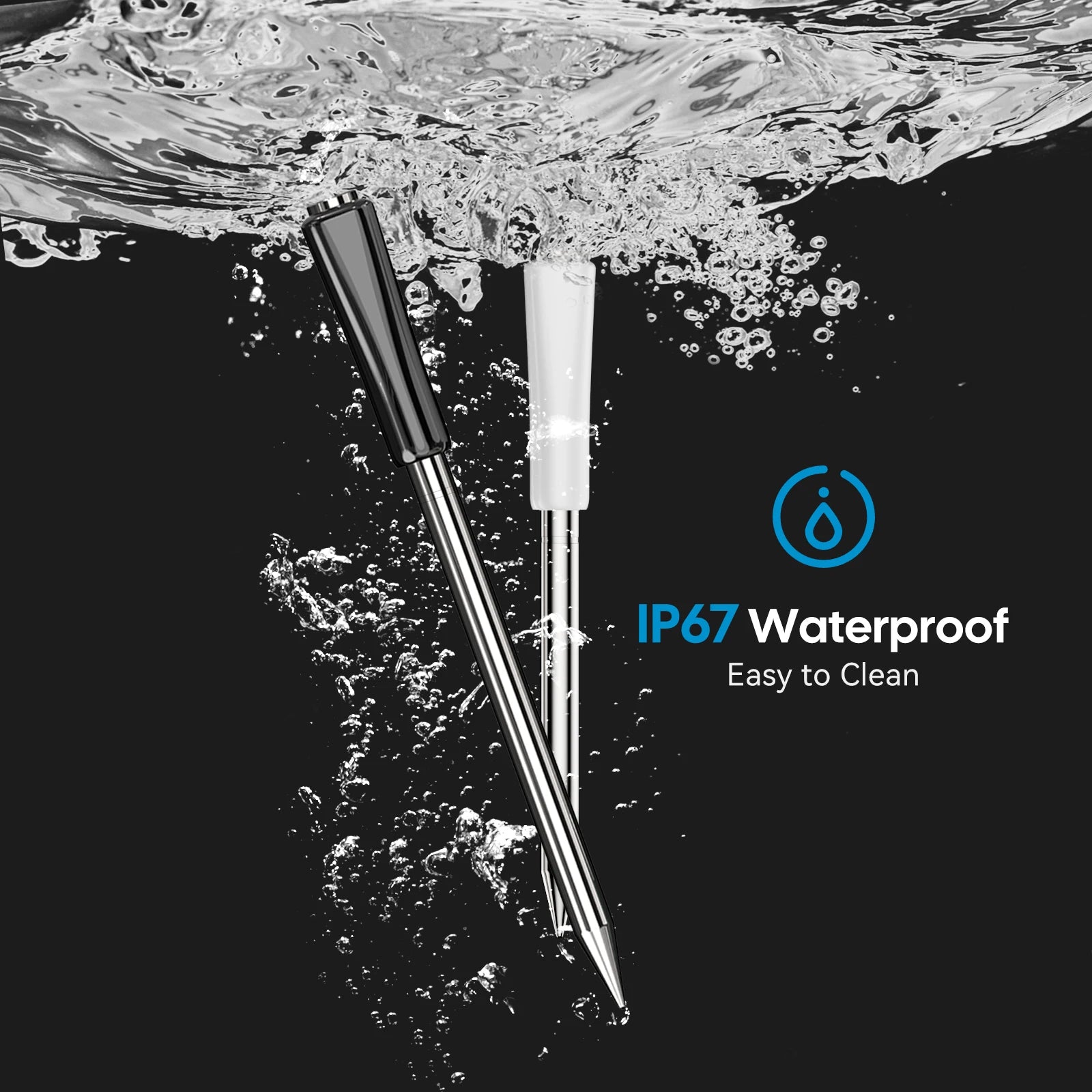 Smart Beef Meat Thermometer Wireless Bluetooth BBQ Thermometer with Long&Short Probes Precision Food Temp Gauge for Cooking.