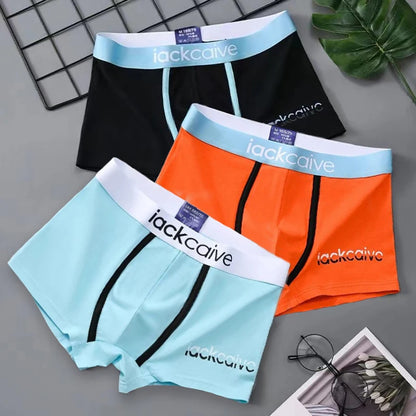 3Pcs Männliche Höschen Baumwolle männer Unterwäsche Boxer Atmungsaktiv Mann Boxer Gedruckt Unterhose Bequeme Shorts Männer Unterwäsche M-3XL