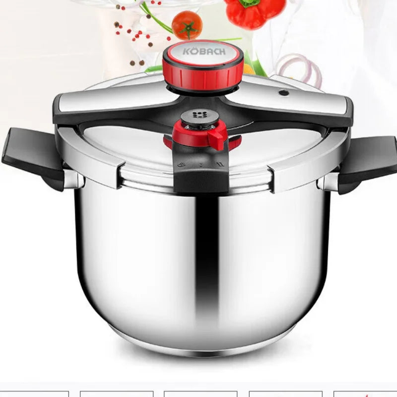304 Stainless Steel Pressure Cooker Large Capacity Thickened Anti Explosion Induction Cooker 100Kpa Dual Adjustment.