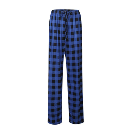Frauen Weihnachten Pyjama Hosen Herbst Winter Plaid Gedruckt Hosen Mode Lässig Breite Bein Hosen Kleidung Streetwear