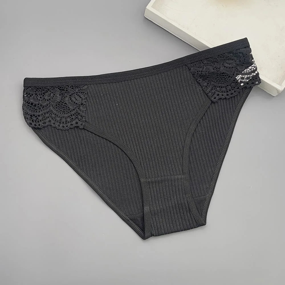 Moonflame 5 Pcs Seamless Cotton Briefs Sport Comfortable Solid Color Women's Panties.