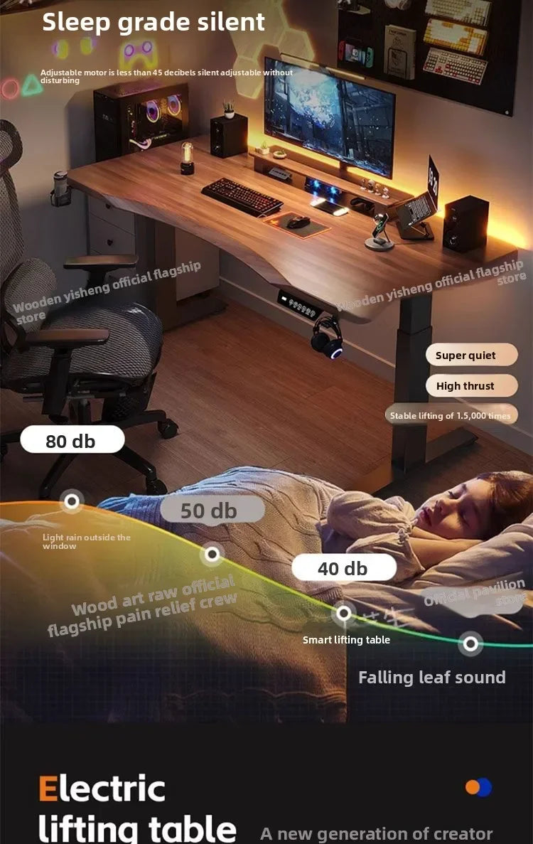 Elektrischer höhenverstellbarer intelligenter Stehschreibtisch, Computer-Workstation, Heimbüro, Gaming-Tisch, Arbeitszimmer, Schreibtisch, Desktop-Computer