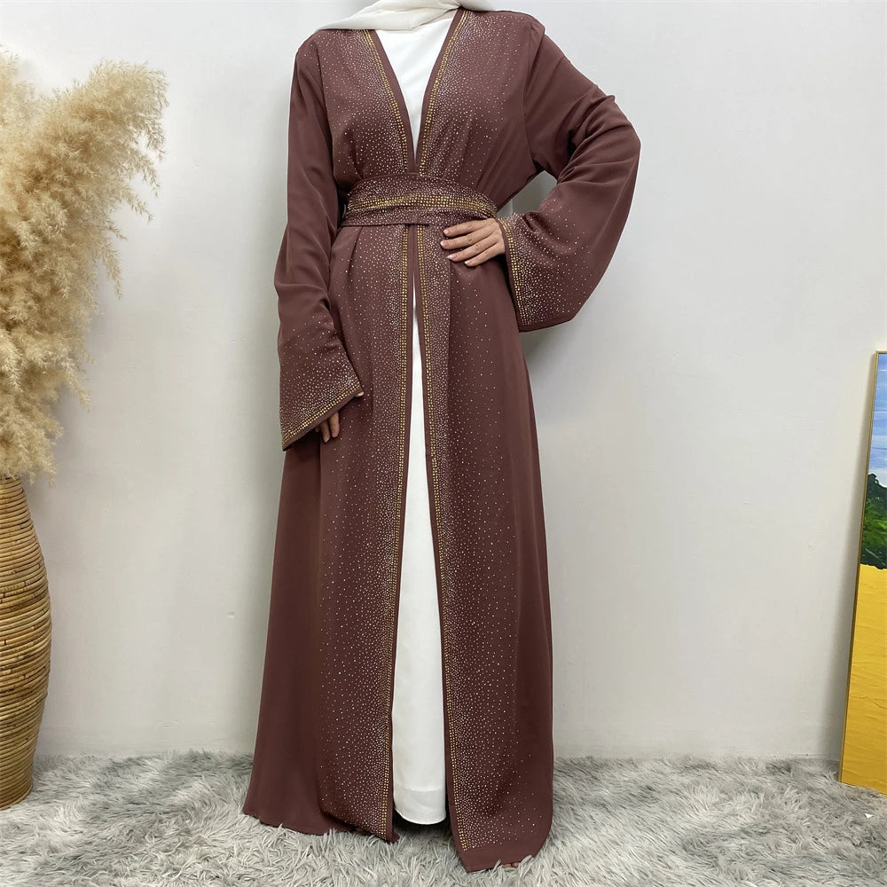 Ramadan Eid Dubai Open Black Muslim Kimono Abaya Damen Turkey Islam Abayas For Women Dress Kebaya Robe Femme Musulmane Kaftan