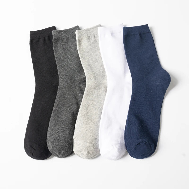 10Pairs/Lot Men Combed Cotton Socks Black Casual Business Breathable High Quality Man Sock New For Male Plus Size EU38-48.