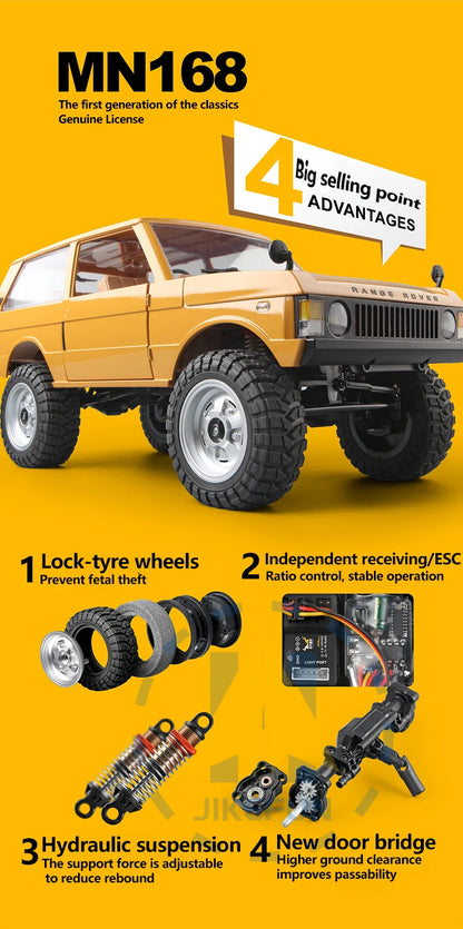 NEW 1/12 MN168 Rc Car MN Model 4WD Remote Control Crawler Off Road Vehicle Electric Climbing Car Toys for Children Adults.
