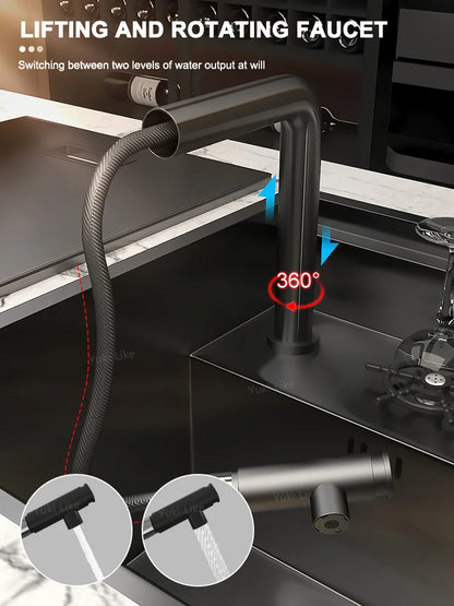 Versteckte Küchenspüle aus Edelstahl, Unterbau, Mini-Einzelschlitz, klein, multifunktional, für Wohnmobile, Café, Bar, Waschbecken mit Deckel, Gartenbalkon