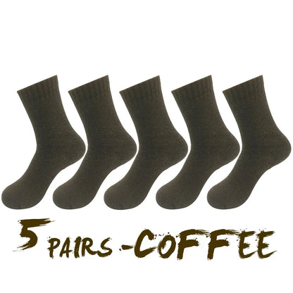 5 Pairs/Lot Thick Wool Socks Men Winter Warm Cashmere Breathable Long Sock Outdoor Male Meias New 7 Colors Hot Sale 2023.