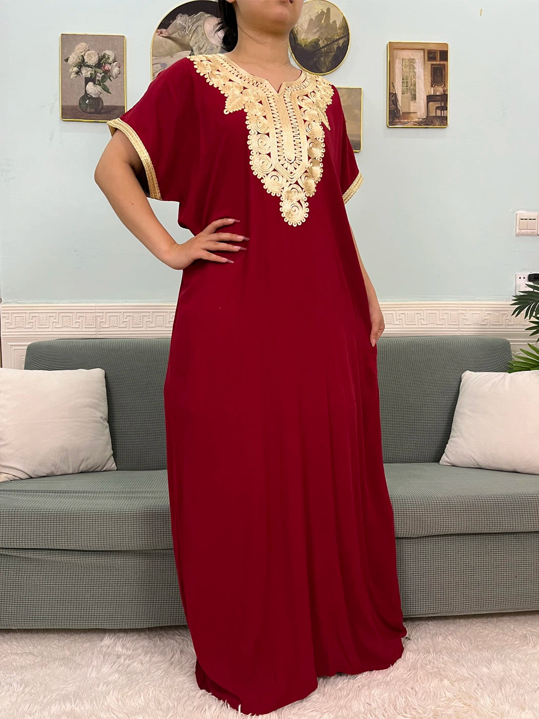 Muslimische Reine Abayas Für Frauen Dubai Baumwolle Applikationen Lose Fit Femme Robe Türkei Islam Traditionelle Kleider Mit Kopftuch Turban