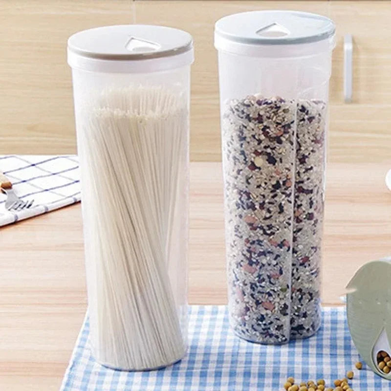 Food Storage Box Airtight Sealed Containers Fruit and Vegetable Storage Box for Cereal Spaghetti Noodle Wheat Pasta Organizer.