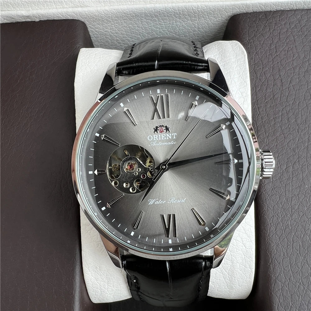 Orient Double Lion Classic Watch Series Refurbished Second Hand Automatic Mechanical Skin Watch Hollow Men's Watch RA-AG002.