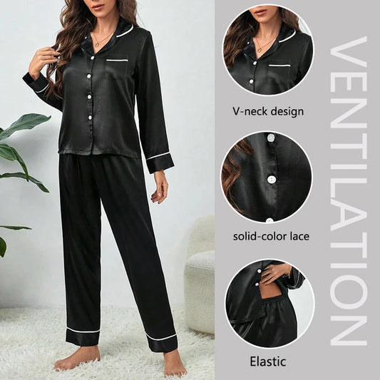 Großes Damen-Pyjama-Set, langärmelige Hose, Cartoon-Studenten-Nachtwäsche, Homewear, zweiteilige Strickjacke, Nachtwäsche, Loungewear