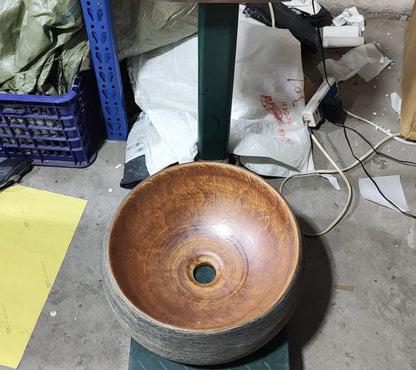 JIENI Art Keramik-Badezimmer-Waschbecken-Set, ovales Waschbecken, antikes Messing, Bambus-Wasserhahn, Pop-Up-Abfluss-Kombination, hochwertige Waschbecken aus Porzellan