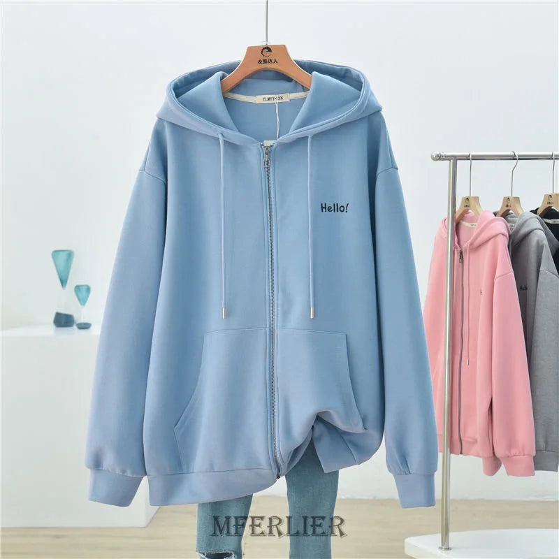 Plus Größe 5XL 150kg Herbst Dünne Jacke Mantel Frauen Hoodies Streetwear Harajuku Zipper Mantel Große Größe Frauen Kleidung.