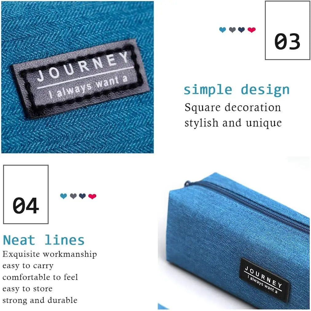 Kleine Bleistifttasche mit Reißverschluss, Make-up-Pinselhalter, Leinwand, Federmäppchen, Box, Organizer, Geschenk für Schule, Studenten, Teenager, Erwachsene, Reisen.