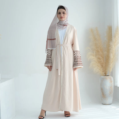 Ramadan Embroidery Muslim Modest Kimono Abaya Damen Dubai Luxury Islam Women Cardigan Dresses Kebaya Kaftan Robe Femme Musulman