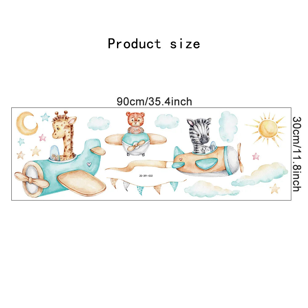 Cute Bear Moon Star Wall Stickers for Kids Rooms Girls Boys Baby Room Decoration Kawaii Cartoon Animal Nursery Wallpaper Vinyl.