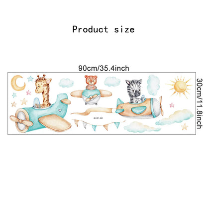 Cute Bear Moon Star Wall Stickers for Kids Rooms Girls Boys Baby Room Decoration Kawaii Cartoon Animal Nursery Wallpaper Vinyl.