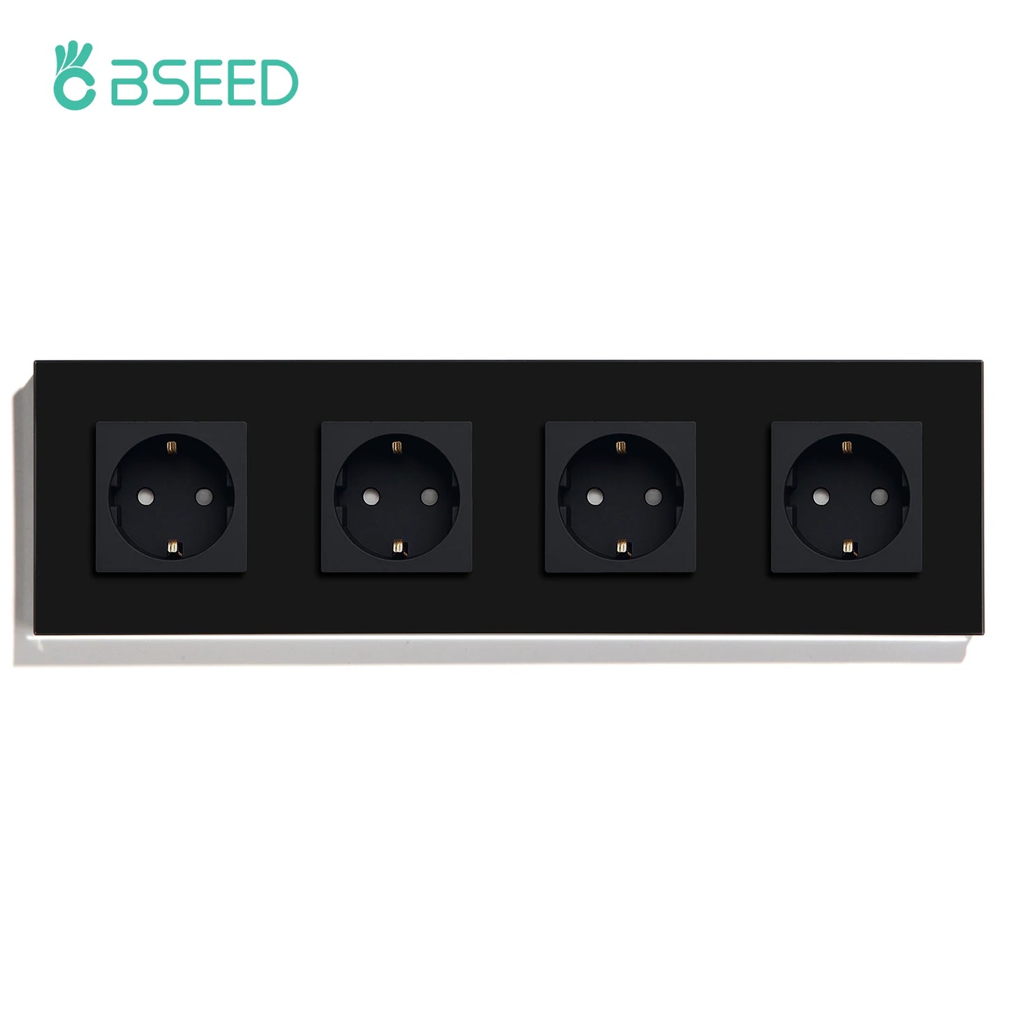 BSEED Einzel-EU-Glassteckdose mit USB-Wandsteckdosen, doppelte Steckdosen, dreifache Steckdosen, USB-Typ-C-Anschlüsse, Schwarz, 16 A