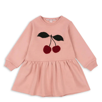 Konges Slojd AW Baby Girls Sweatshirts + Pants 2 Pcs Sets Lambswool Cherry Jackets Kids Clothes Girls Print Dresses Coats 1-9Yrs