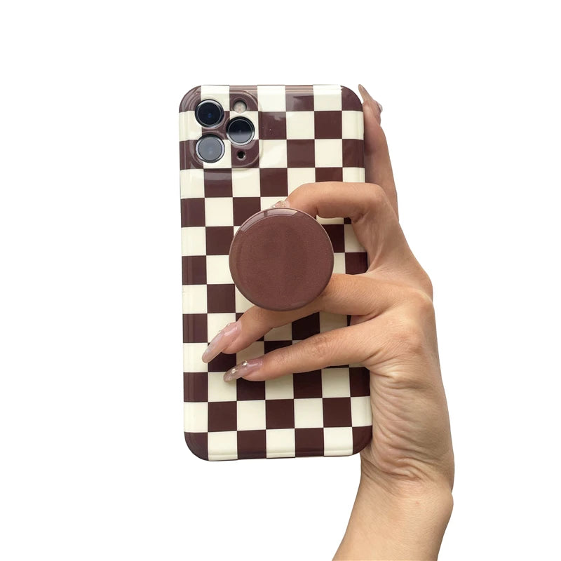 Popped Luxury Glossy Phone Socket for iPhone 12 13 14 Grip Tok Phones Holder Finger Ring Stand for Xiaomi Huawei.