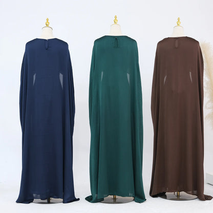 Ramadan 2 Piece Muslim Women Set Dubai Modest Abaya Islam Abayas Femme Elegant Arabic Clothing Fashion Turkey Solid Outfit 2025.