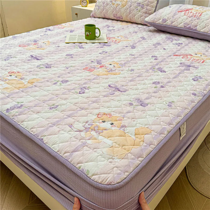 Non-slip Bed Cover Queen/King Size Bedspread Thicken Bed Linen Home Mattress Protector cubre colchón (Pillowcase Need Order)