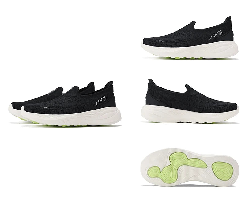 Li-Ning Women SOFT GO 2 KNIT Slip-on Casual Walking Shoes Breathable Cushion Flexible LiNing Comfortable Sports Sneakers AGLV018.