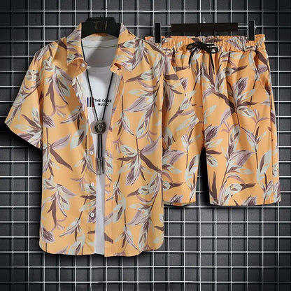 Beach Clothes For Men 2 Piece Set Quick Dry Hawaiian Shirt and Shorts Set Men Fashion Clothing Printing Casual Outfits Summer.