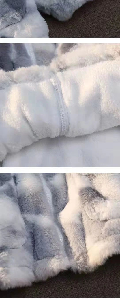 Neue frauen Tie Dye Lamm Fleece Jacke Herbst Winter Zipper Oberbekleidung Warme Plüsch Jacken Harajuku Casual Lose Weibliche Dicken Mantel