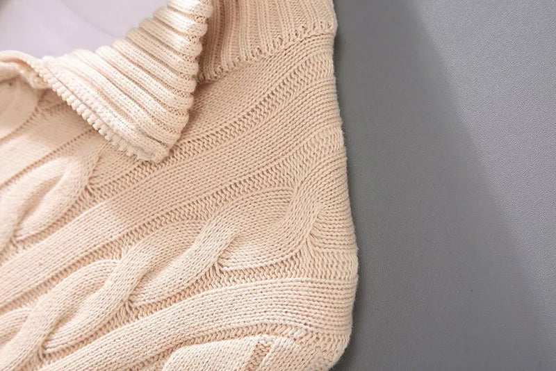 pure Cotton Sweaters Men's High Quality Autumn Cable Knit Christmas Sweater With Zipper Turtleneck Pullovers Zipper Pull Homme.