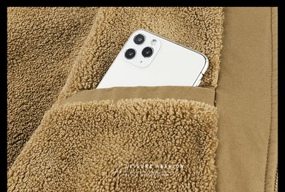 Winter Tactical Jacket Outdoor Men Fleece Sports Running Warm Coat Solid Color Stand Collar Breathable Comfortable Pilot Jacket