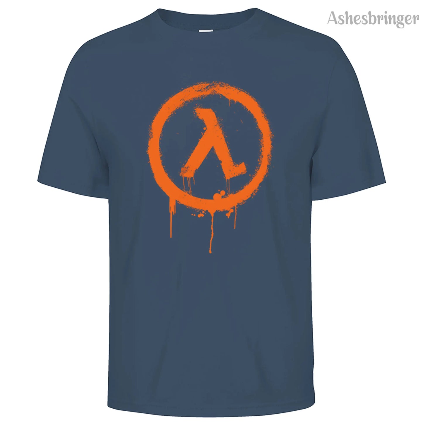 Men's Cotton Crew Neck Half Life Graphic Print T-Shirt Street Casual Style Tops For Men and Women.