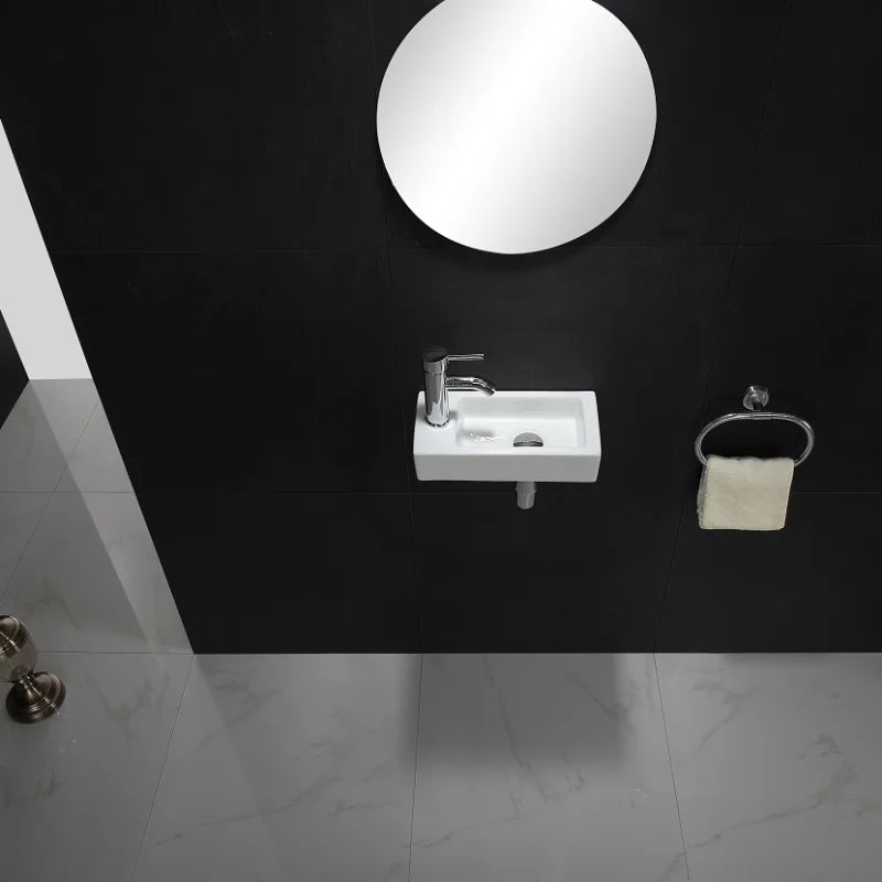 Mini Wandbehang Waschbecken Balkon ultra schmale Waschbecken Keramik Plattform Waschbecken Home Schlafzimmer Wand waschbecken