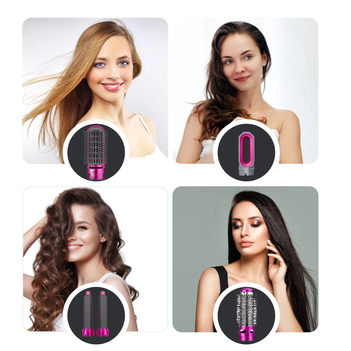 Professional 5-in-1 Hair Dryer Electric Hair Brush For Dyson Airwrap Automatic Hair Curler Straightener Hot Air Comb Home Use.