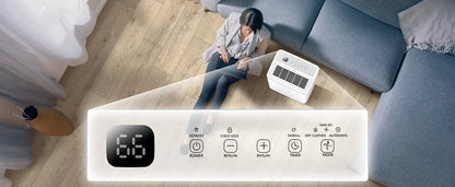 LOEFME 2L Dehumidifier Moisture Absorbers Home Air Dryer Electric Dehumidifier 12L/Day Dehumidification Timer 3 Modes W/ 3M Hose.